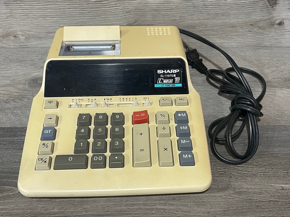 Vintage Sharp EL-1197G III 10 Digit Printing Calculator Large Keys GT Tested